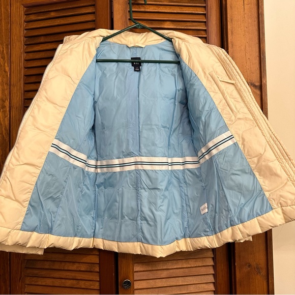 Gap cream/light blue puffer jacket w/ detachable hood, S - Picture 2 of 16